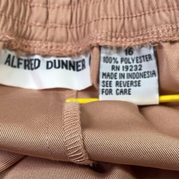 Alfred Dunner Pants Womens Sz 16 Salmon Elastic Waist Loose Fit Grannycore - Picture 3 of 9